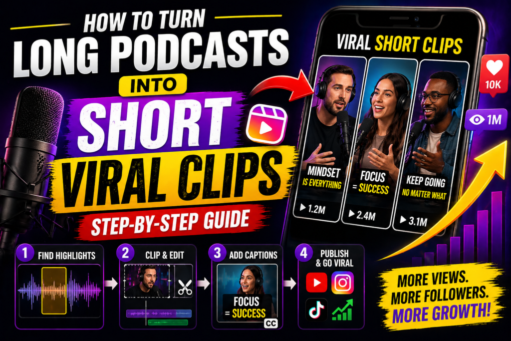 How to Turn Long Podcasts into Short Viral Clips (Step-by-Step Guide)